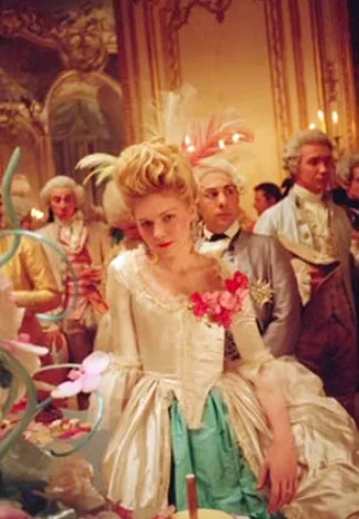 Movie costumes in Marie Antoinette historical drama film