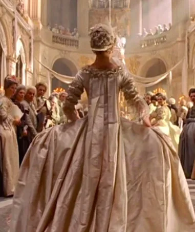Movie costumes in Marie Antoinette historical drama film