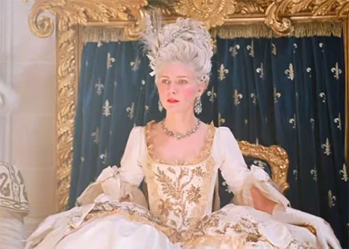 Movie costumes in Marie Antoinette historical drama film