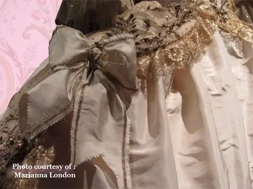Movie costumes in Marie Antoinette historical drama film