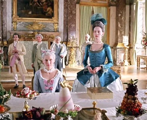 Movie costumes in Marie Antoinette historical drama film