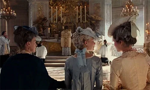 Movie costumes in Marie Antoinette historical drama film