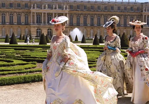 Movie costumes in Marie Antoinette historical drama film