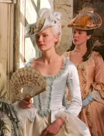 Movie costumes in Marie Antoinette historical drama film