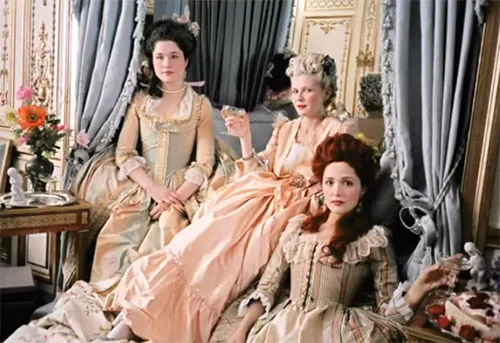 Stage costumes in Marie Antoinette historical drama film