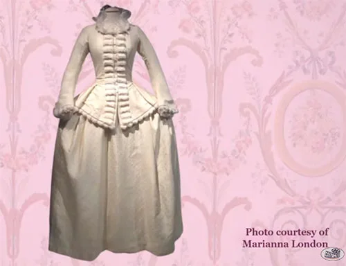 Movie costumes in Marie Antoinette historical drama film