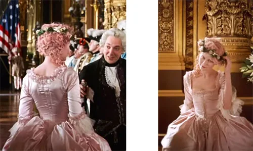 Stage costumes in Marie Antoinette historical drama film