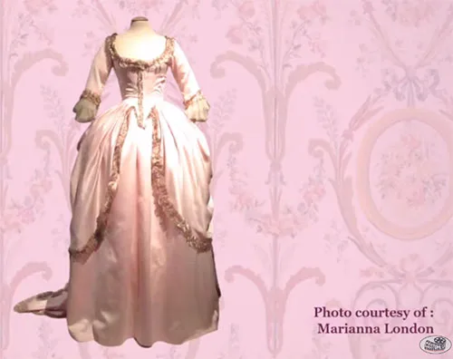 Stage costumes in Marie Antoinette historical drama film