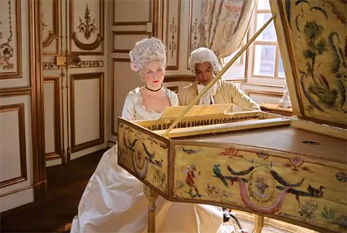 Stage costumes in Marie Antoinette historical drama movie