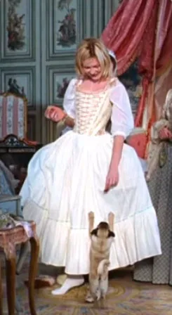 Movie costumes in Marie Antoinette historical drama film