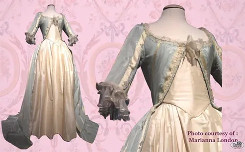 Stage costumes in Marie Antoinette historical drama movie