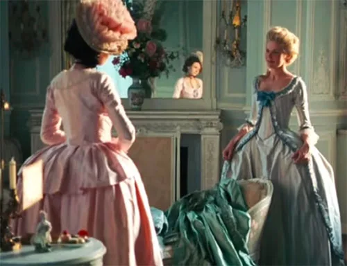 Stage costumes in Marie Antoinette historical drama movie