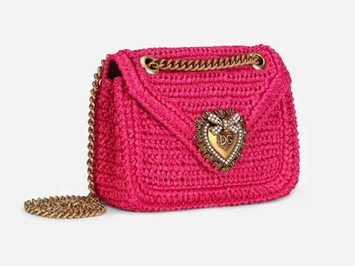 Dolce & Gabbana envelope-shape crochet raffia bag