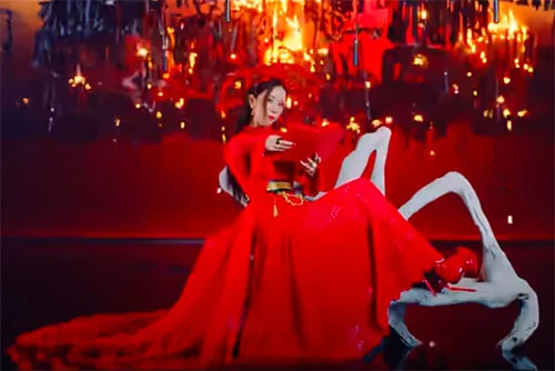 K-pop music band Blackpink uses stylized Korean hanbok