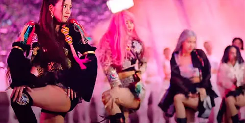 K-pop music band Blackpink uses stylized Korean hanbok