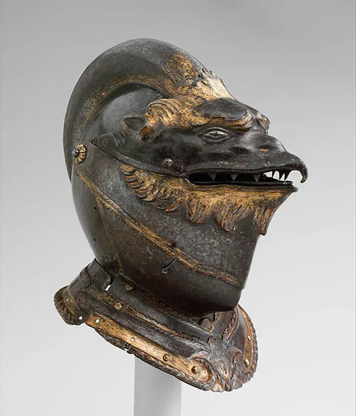 vintage helmet Italian beast-shaped close helmet 1550