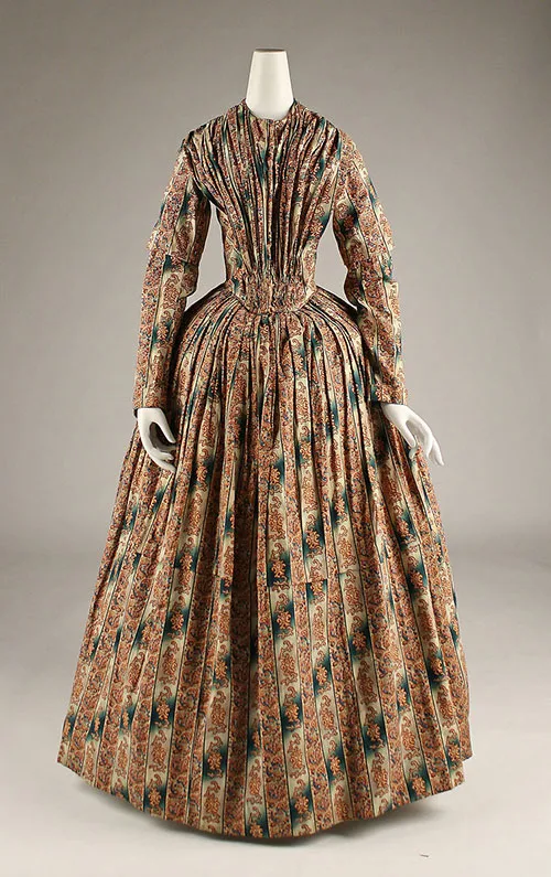 Adorable 1840s-50s fan-pleated dresses