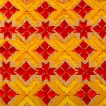 Indian traditional needlework. Phulkari, chikankari, kashida, and kantha embroidery styles