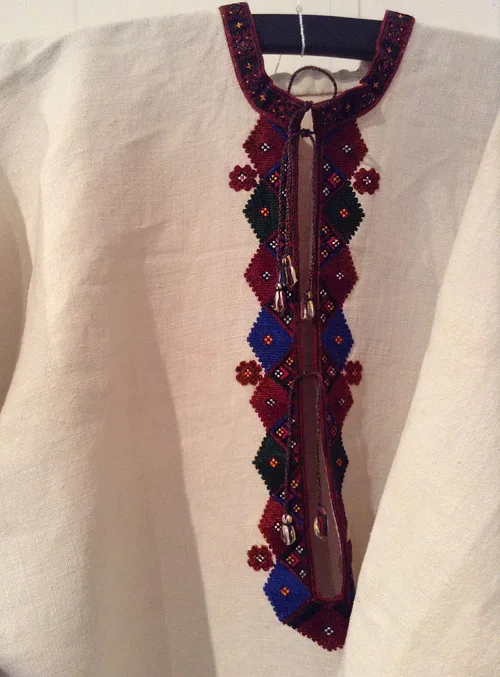 Ukrainian traditional needlework patterns on vintage clothing