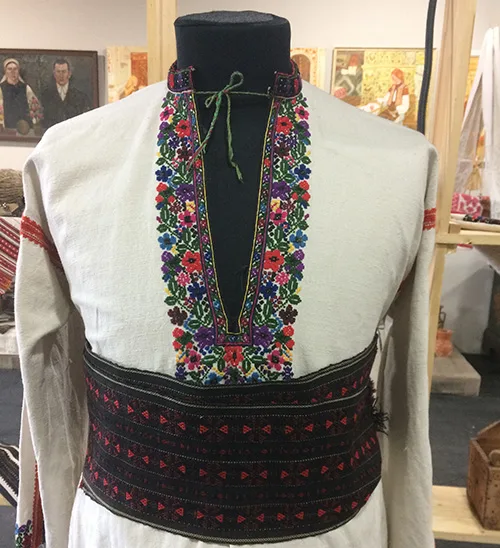 Ukrainian traditional embroidery patterns on vintage clothing