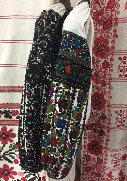 Ukrainian traditional embroidery patterns on vintage clothing. Most beautiful needlework designs