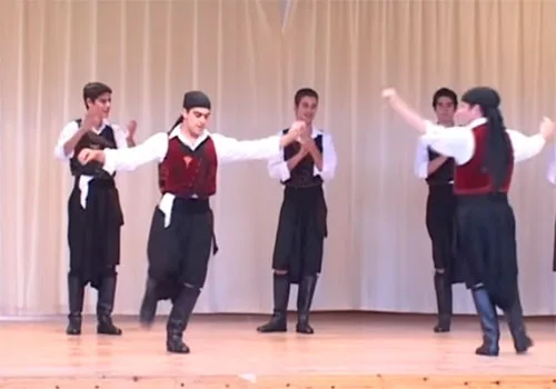 Traditional costumes in Cyprus. Vraka pants and sayia dress