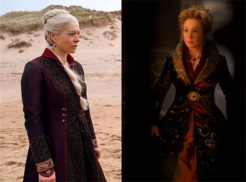 Movie costume of Rhaenyra Targaryen from House of the Dragon, prequel to Game of Thrones
