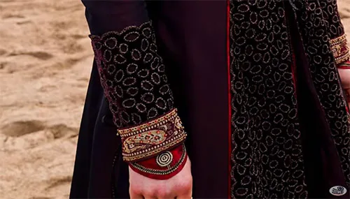 Movie costume of Rhaenyra Targaryen from House of the Dragon, prequel to Game of Thrones