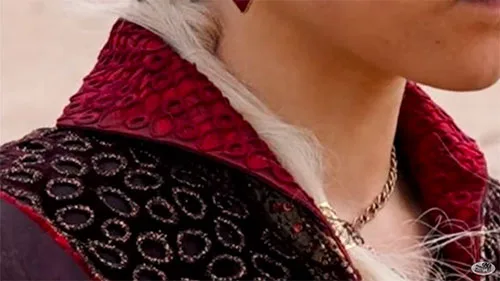 Movie costume of Rhaenyra Targaryen from House of the Dragon, prequel to Game of Thrones