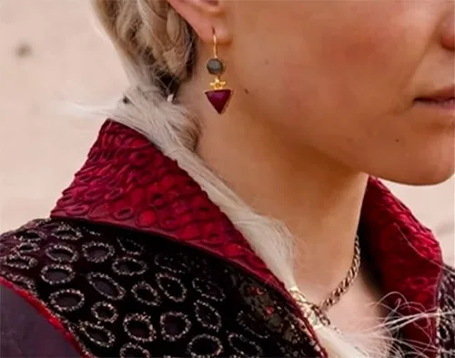 Movie costume of Rhaenyra Targaryen from House of the Dragon, prequel to Game of Thrones