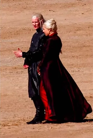 Movie costume of Rhaenyra Targaryen from House of the Dragon, prequel to Game of Thrones