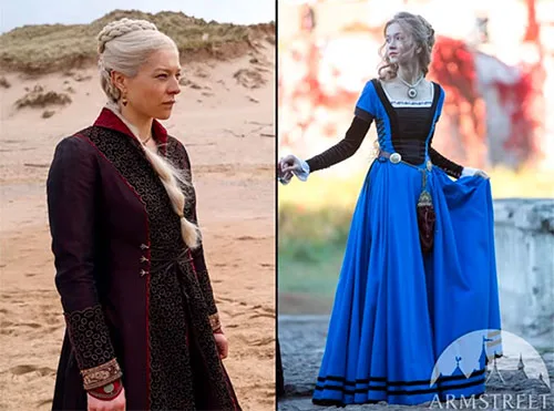 Movie costume of Rhaenyra Targaryen from House of the Dragon, prequel to Game of Thrones