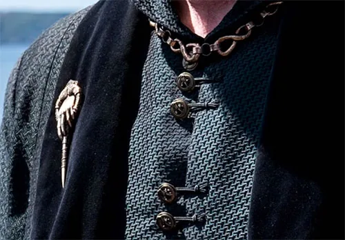 Movie costume of Otto Hightower from House of the Dragon, prequel to Game of Thrones