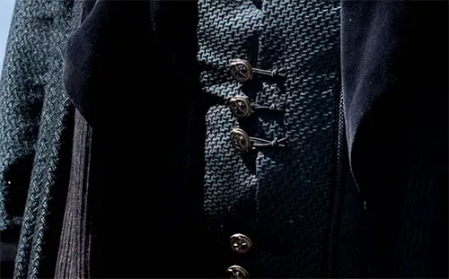 Movie costume of Otto Hightower from House of the Dragon, prequel to Game of Thrones