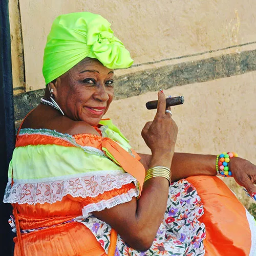Cuban woman in traditional attire