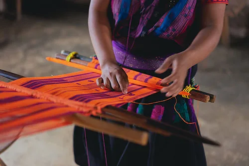 Backstrap weaving loom