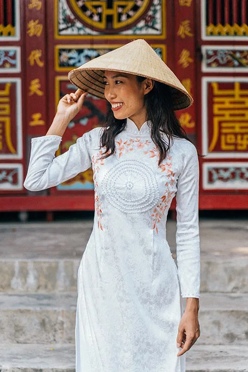 Modern Vietnamese Ao Dai attire is blindingly feminine