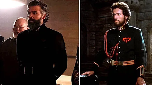 Comparison of House Atreides military uniforms from Dune 2021 and Dune 1984