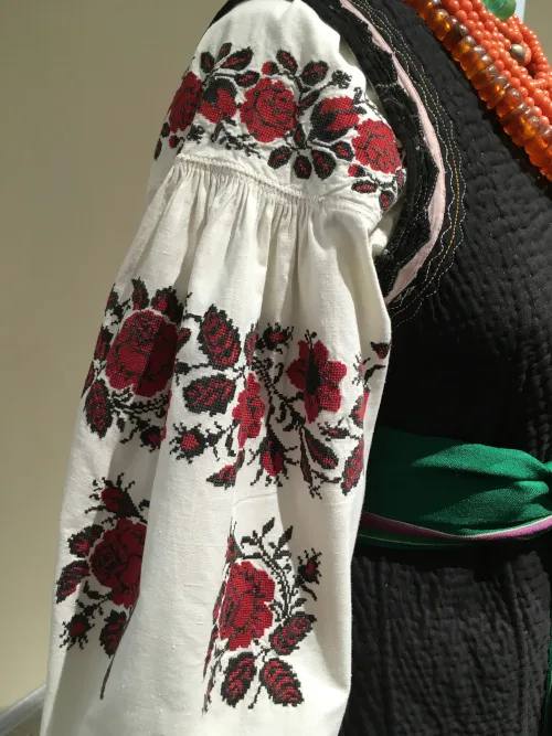 Ukrainian needlework – close-ups of vintage embroidered shirts