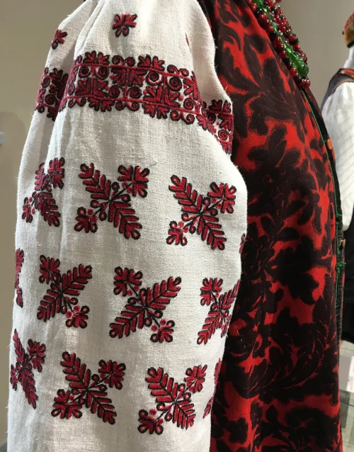 Ukrainian needlework – close-ups of vintage embroidered shirts