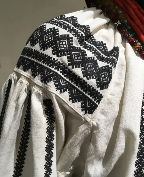 Ukrainian needlework – close-ups of vintage embroidered shirts
