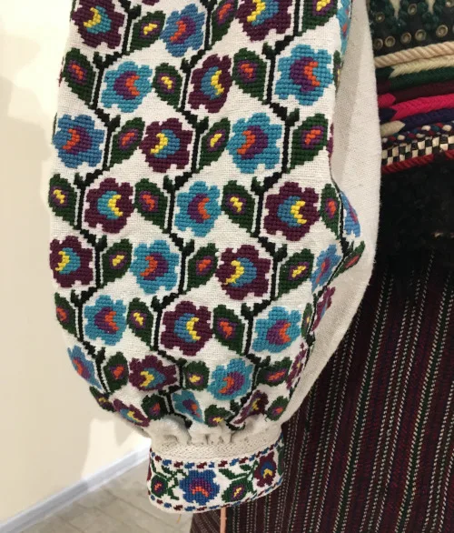 Ukrainian needlework – close-ups of vintage embroidered shirts