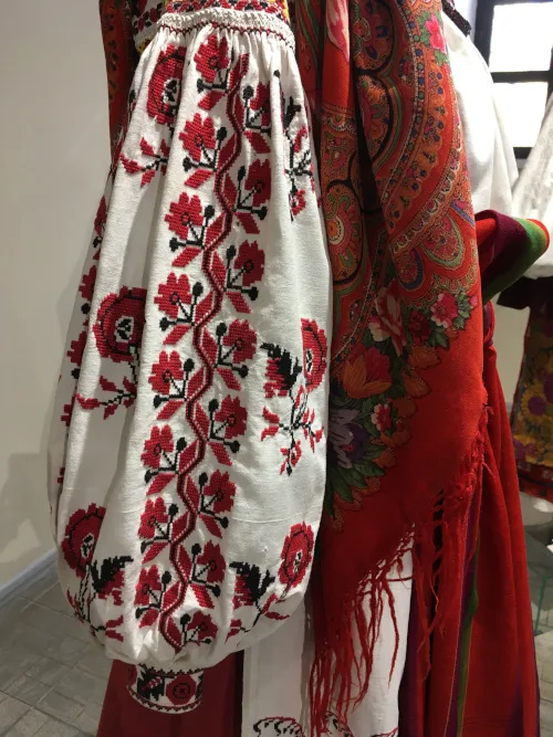 Ukrainian needlework – close-ups of vintage embroidered shirts
