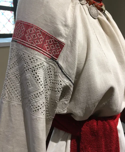 Ukrainian needlework – close-ups of vintage embroidered shirts