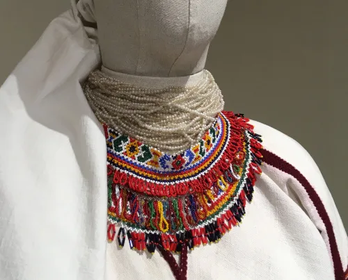 Antique Ukrainian necklace sets – beaded necklaces, seed beaded necklaces, dukach pendants, and crosses